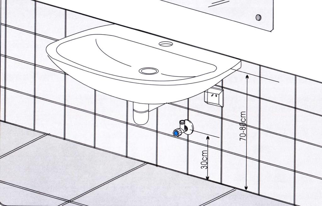5 Prior to installing faucet, prepare the items listed below. a. Please choose the right basin before installation. b. Water supply pipe and water-proof socket (for electricity type). c. Hot/Cold water inlet flexible hose with 1/2 inch BSP nut on both ends.