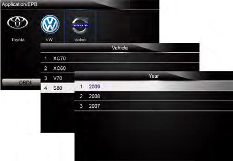 Figure 4-3 Sample Vehicle Selection Screen 4.1.2 Manual VIN Entry Manual VIN Entry identifies a vehicle by manually inputting a 17-digit VIN code. To identify a vehicle by manual VIN entry: 1.