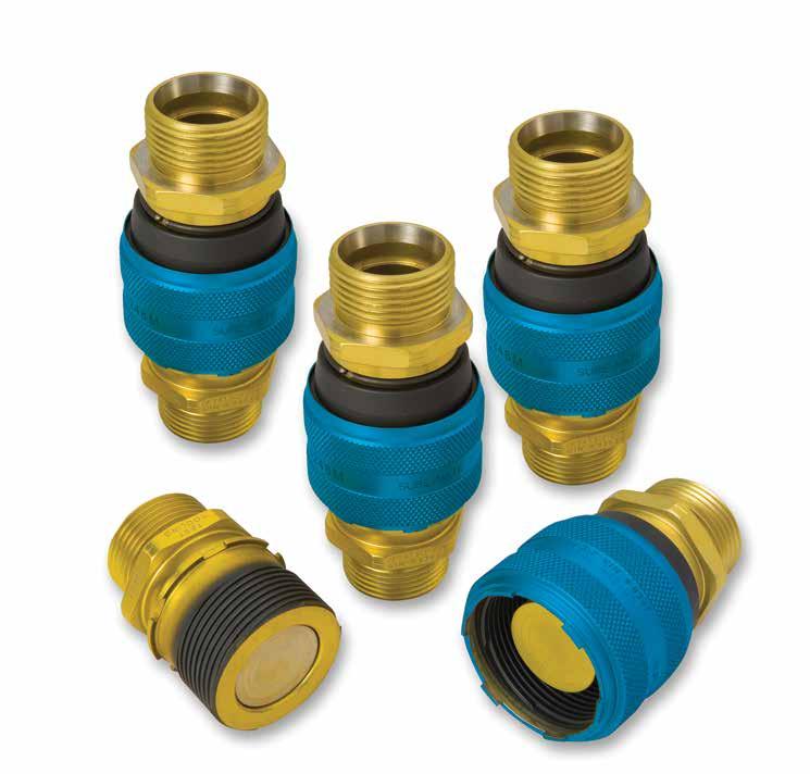 Aeroquip Sure-Mate Couplings Positive locking fingers Blunt start ACME threads for easy connection Lighter weight compared to previous thread-together