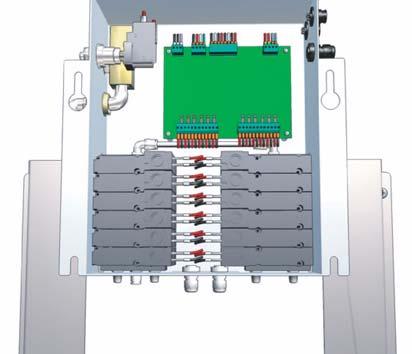 Service Smart Fluid Panel 5. Slide the panel (14) until its bottom slots (KK) align with the top screw holes and secure the box in place with the 2 screws. FIG. 14.