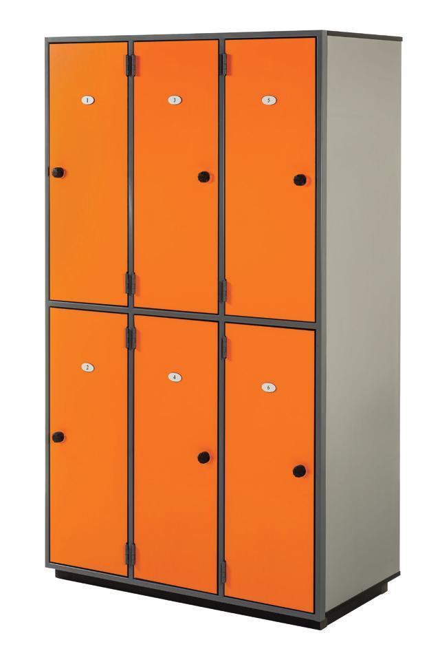 PLS A Series Full height lockers, available in 4 door or 6 door configuration.