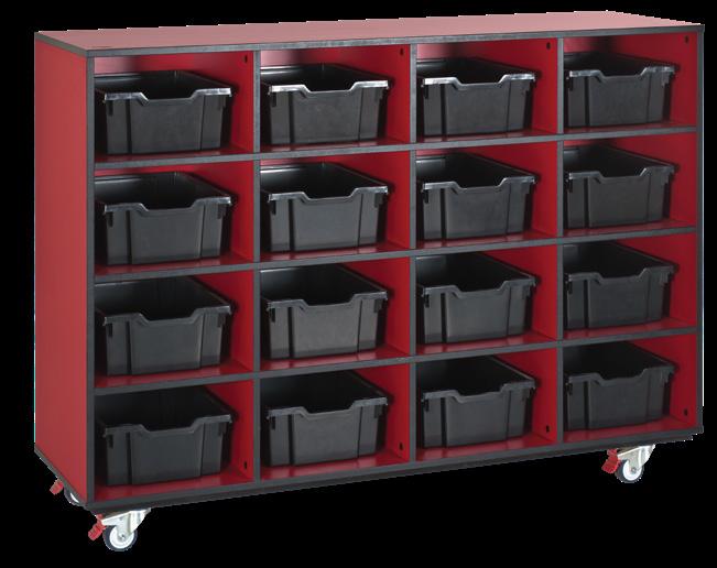 Mobile Storage Porter Type A Designed with a uniform recess to hold our black tubs, text books, craft materials or whatever your daily classroom needs require.