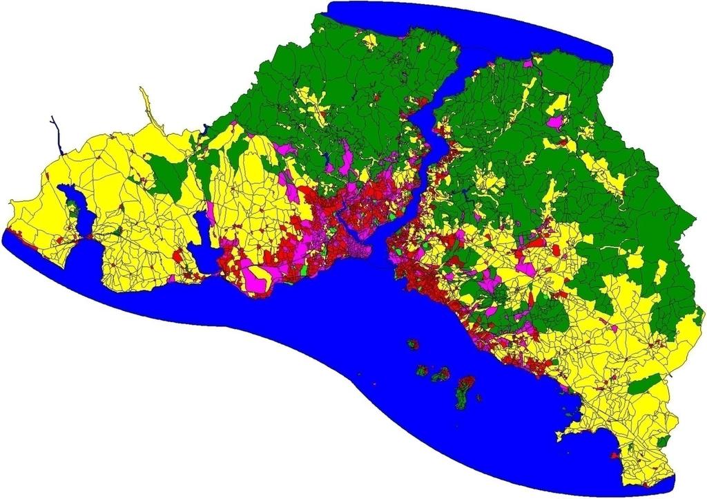 Source: Kemper, G, et al. (2000), Monitoring Land Use Dynamics for the City of Istanbul, Final Report. Land Use in 1968.
