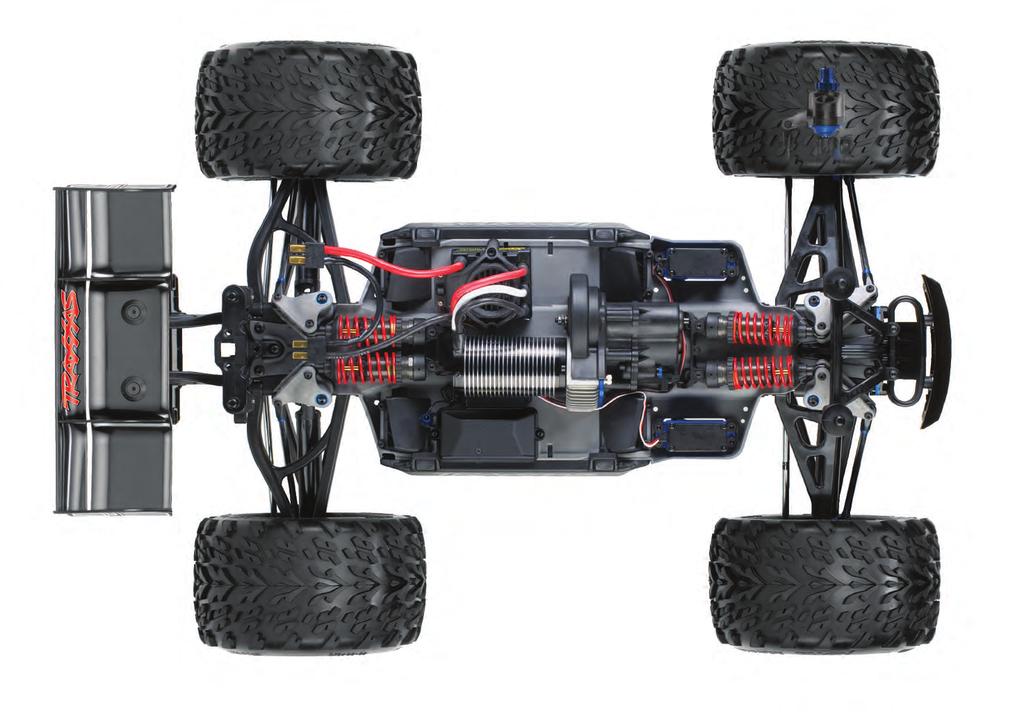 ANATOMY OF THE E-REVO BRUSHLESS EDITION Rear Half Shaft Battery Door Release Tab Hex Hub Pivot Ball Axle Carrier Traxxas