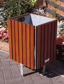 Beautiful hardwood litter bin Covered top with large openings on all