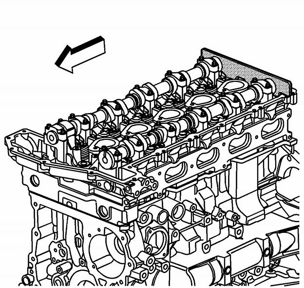 Caution: Refer to Camshaft Holding Tool Caution in Service Precautions. 7. Install the J44221 to the rear of the camshafts.