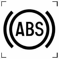 text "ABS OFF", or "ABS not available", or, (iv) The warning lamp referred to in paragraph 3.1.13., continuously activated (i.e. lit or flashing).