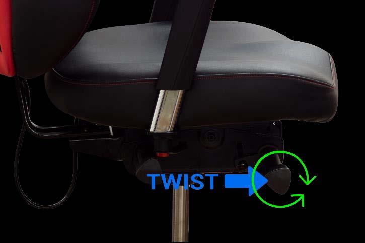The chair reacts to your centre of gravity and helps promote stress- free posture with continuous movement. If you prefer you may lock the seat when the desired angle is achieved. 6.