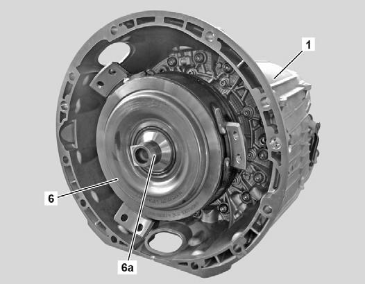 Electrical line 1 Transmission 6 Start up clutch 6a Bearing journal Remove/install 1 Position