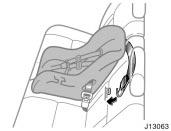 Using a top strap Follow the procedure below for a child restraint system that requires the