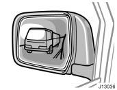 Outside rear view mirrors Power Rear view mirror control CAUTION Do not adjust the mirror while the vehicle is moving.