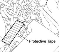 c) Protect the ECU connector with tape.