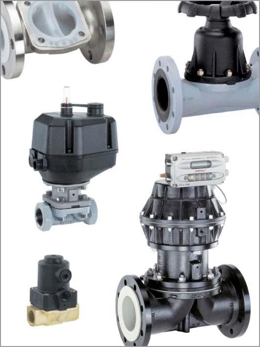 Metal diaphragm valves For clean to heavily contaminated corrosive, inert, abrasive, crystallizing liquid and gaseous media and steam Nominal size: DN 4 DN 300 Operating pressure: 0 10 bar (up to PN