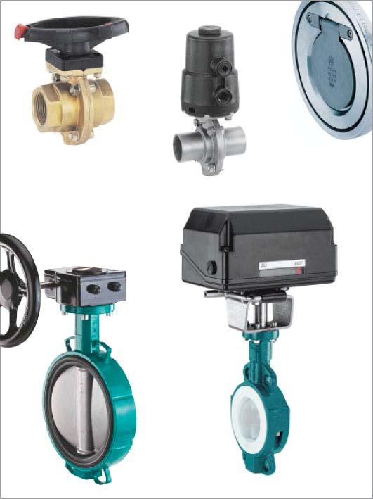 Metal butterfly and check valves For clean, inert, corrosive liquid and gaseous media and steam.