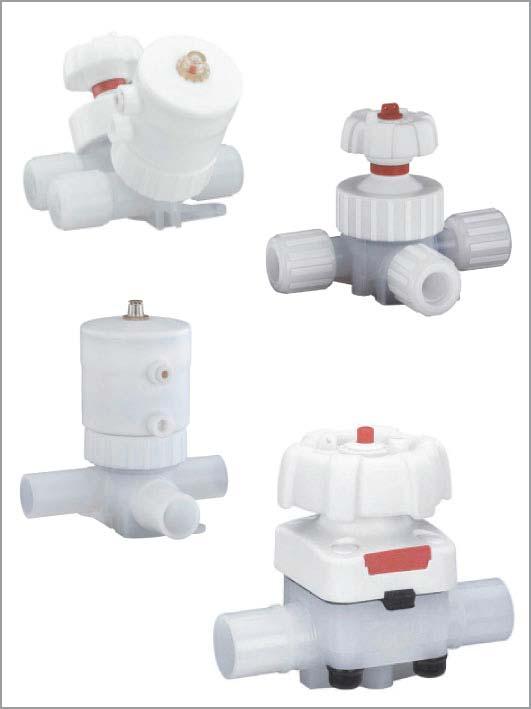 High Purity valves for microelectronics, semiconductor and solar industry For sensitive liquid and gaseous high purity media, made of high purity materials, cleanroom manufactured.