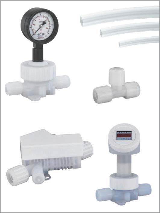 High Purity fittings, pressure measurement systems and flowmeters The ideal accessories for High Purity valves for ready to connect system solutions, manifolds, backpressure control, flow control etc.