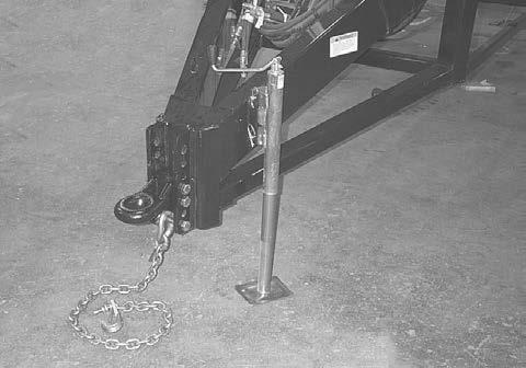 Operation Hitching Caution A safety chain will help control towed machines should it accidentally separate from the drawbar while transporting. A runaway machine could cause severe injury or death.