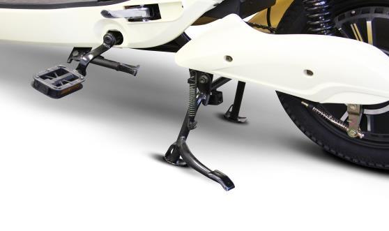 4. Rear Kickstand To activate the rear kickstand, stand on either side of the machine while holding the machine stable with the handlebars, and push downwards on the rear kickstand with either