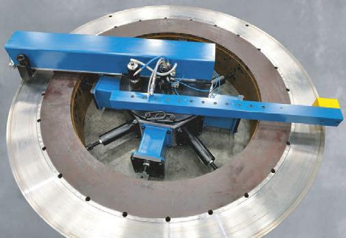 Oversized ring gear accommodates extremely high torque levels for challenging flange repair applications, and these machines are able to generate a phonographic finish.