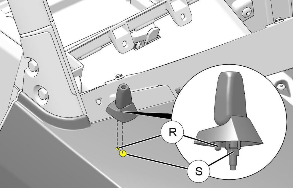 6. Install AM/FM antenna (Kit PN 2882888 only). See previous section, HARNESS DETAIL, for connector identification. a. Mark two holes on top of right front fender for alignment pin R and mounting post S, both located on antenna base u.
