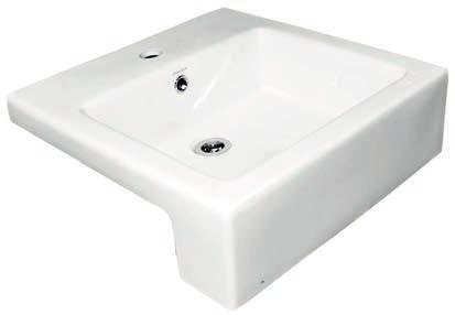 BK04 QUADO 450 BASIN WALL HUNG J3160 SIZE: 450 mm x 390 mm Contemporary rectangular basin Suitable for commercial and domestic applications
