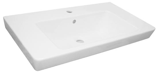 0L 1 Taphole QUADO 550 BASIN WALL HUNG J3162 SIZE: 550 mm x 445 mm Mid-sized rectangular basin Matching pedestal and shroud available Capacity