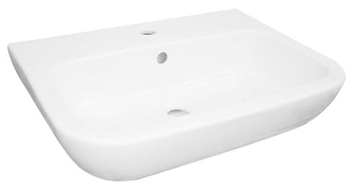 6L 0/1 Taphole EMILIA 450 BASIN WALL HUNG J3140 SIZE: 455 mm x 350 mm Small to mid size contemporary standard
