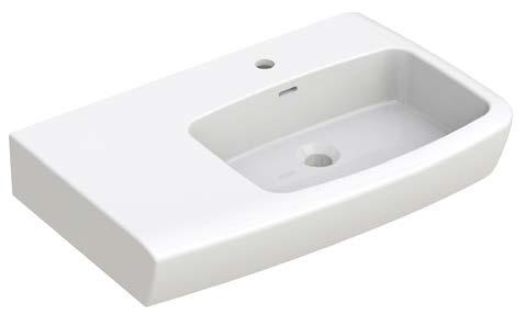 2L 1 Taphole EMILA 600 BASIN WALL HUNG J3144 SIZE: 600 mm x 450 mm Large wall basin with wide soap platform