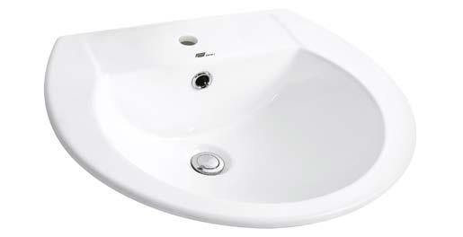 5L 1 Taphole LIFE BASIN WALL HUNG J3070 SIZE: 500 mm x 410 mm Attractive contemporary style