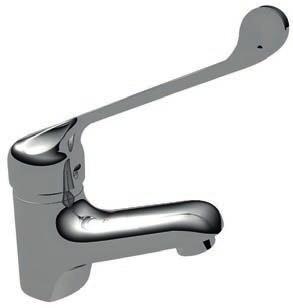 5mm ALLEN SCREW RED/BLUE COVER CAP SIZE: 266 x 149 Special purpose mixer tap Extended lever suitable for use in Special Needs installations Durable chrome finish wth DZR