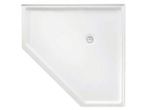 BK04 FLINDERS POLYMARBLE CORNER SHOWER BASE SHOWER BASE The Flinders Polymarble shower base is non-self-supporting and is made from Polymarble - a hardwearing, solid, fully moulded material ideal for