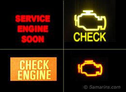 Malfunction indicator lamp (MIL) Standardized light by OBDII that lets driver know that the vehicle powertrain system has detected a problem with the engine or transmission.