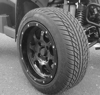PRE OPERATING INSPECTION Tire pressure CAUTIONS: Recommended tire pressure: On-road 32 psi (2.24 kgf/cm 2 ) Max. pressure : 38 psi (2.66 kgf/cm 2 ) Min. pressure : 28 psi (1.