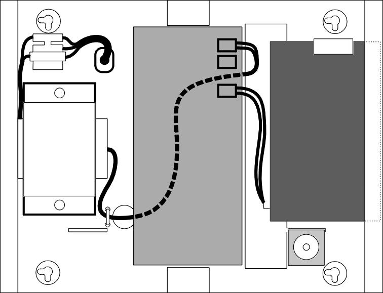 The cable is routed underneath the chassis to avoid contact with the Circuit Board and interference with other cables. Connecting the Battery to the PCB. See Diagram 2. 1.