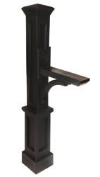 Dover Mail Post Decorative post, paper holder arm vailable in black, white, clay or granite Holds small or medium mailbox 8 post W x 56 H D.