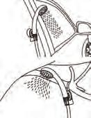 Position shower head using supplied hook (9) or holder (8).