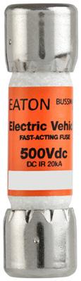BUSSMANN SERIES Pre-production and sample electric vehicle auxiliary fuses 500 Vdc, 5-50 A Agency information Designed to: JASO D622 ISO 8820-8 Manufactured under a