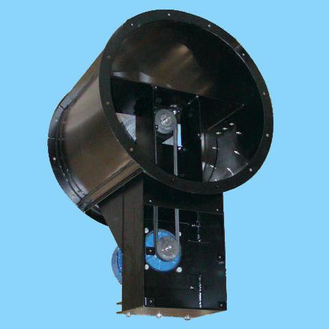 xial-flow Fan FC - V Construction elt driven axial-flow fan for installation in a ducted system. Casing of powder coated steel sheet, RL5. Impellers in fiberglass reinforced polyamide.