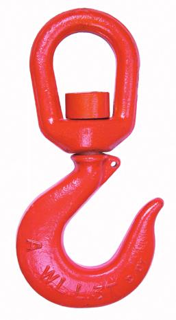 (tons) Swivel Lodelok Hooks With ushings Hook swivels beneath the eye Heavy duty latch with lock prevents accidental opening Drop forged alloy steel C F 9/32 1/4-3/8 1.