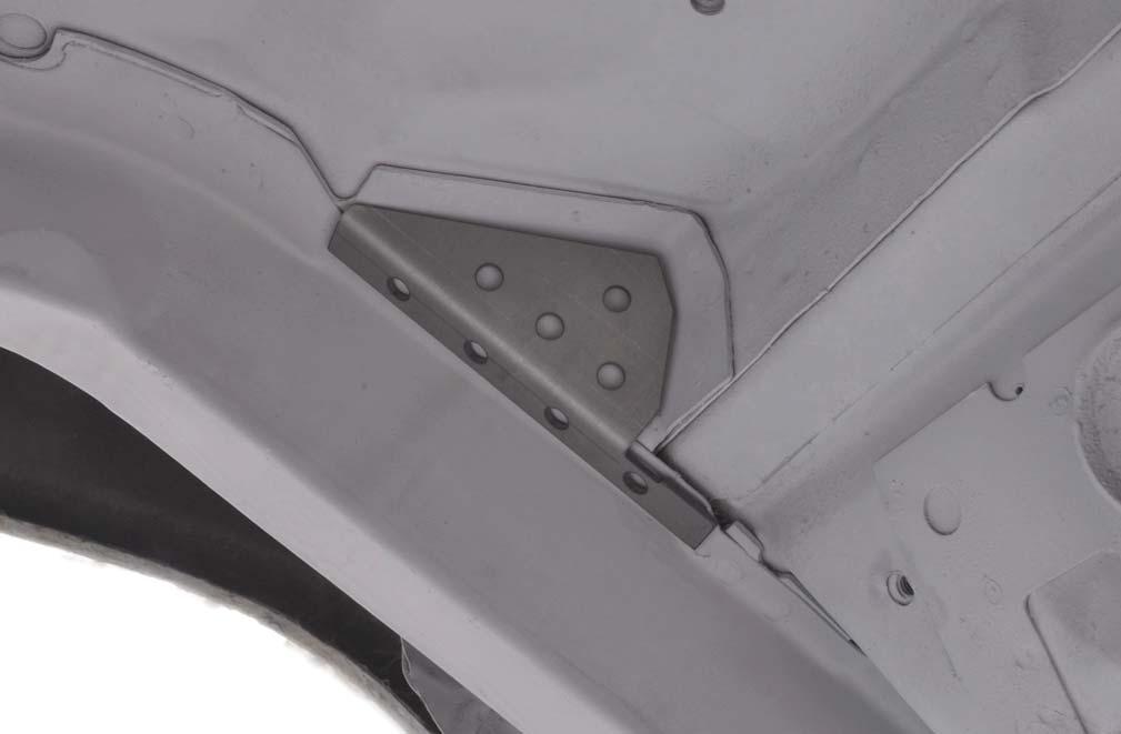 The extended tab may require trimming to lay fl at against the underbody.