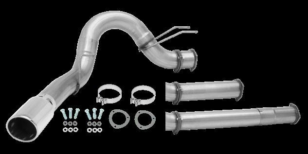 FORD F150 Stainless Steel Ultra Flo Welded Muffler 4-in. outlet, single wall, buffed and polished, 12-in. OAL SS slant cut tip 3-in.