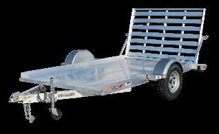 AUT Pictured AUT8 /8" carriage channels in deck and side rails and Quickslide channels in the deck. 8 bracket tie downs included. Straight ramp included. Bi-fold ramp optional.
