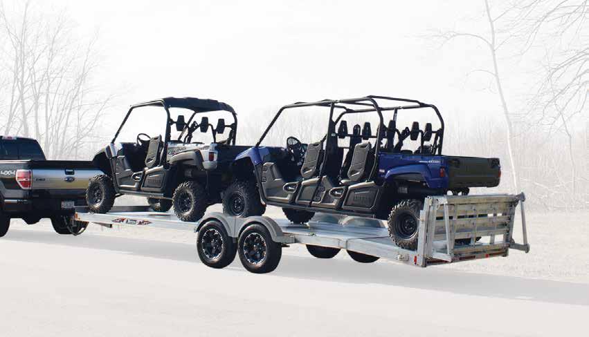 AUX BEAVERTAIL SERIES AUX Series trailers are equipment and machine haulers, from ATVs and side-by-sides to golf carts and lawn mowers.