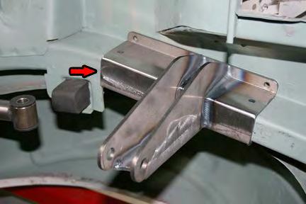 Start with the passenger s side cross member channel bracket with the panard bar bracket welded on.