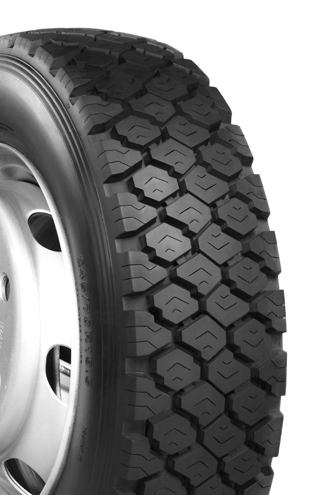 I-604 Open Shoulder Drive Open shoulder drive axle tire provides outstanding grip. Large aggressive lugs for traction under all conditions.