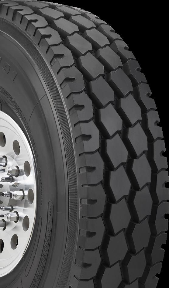 I-191 LPT REGIONAL TRAILER Wide tread grooves ensure good directional stability and traction. Designed with stone ejectors for improved casing defense.