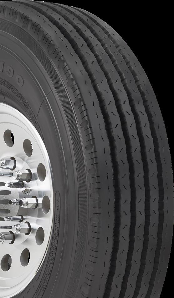 I-190 LPT REGIONAL TRAILER Wide tread grooves ensure good directional stability and traction. Designed with stone ejectors for improved casing defense.