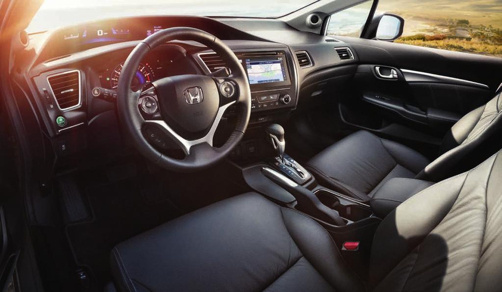 All about the details. Every inch of the Civic is designed to make a lasting impression. Its sleek exterior draws attention, and its spacious, luxurious interior holds it.