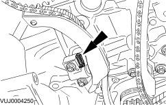 Page 12 of 14 23. NOTE : The retaining tool must remain in the timing chain tensioner until the timing chain tensioner is installed to the engine with the piston bottomed in the bore.