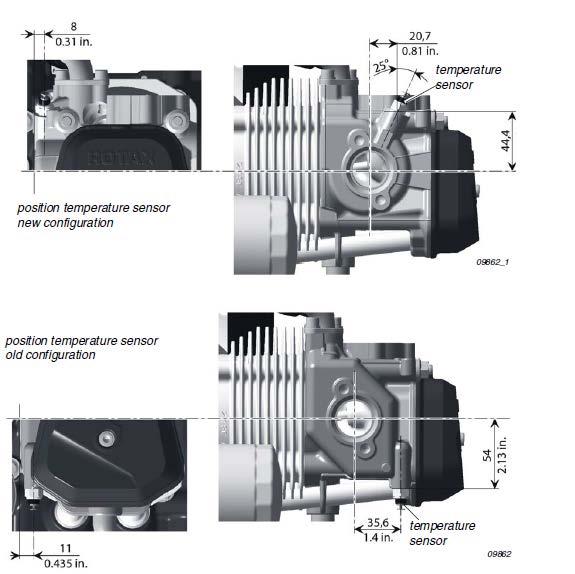 Page: 5 of 10 Date: - c) To recognize the difference between the old and new cylinder head design and the temperature sensor position, see Figure 3.